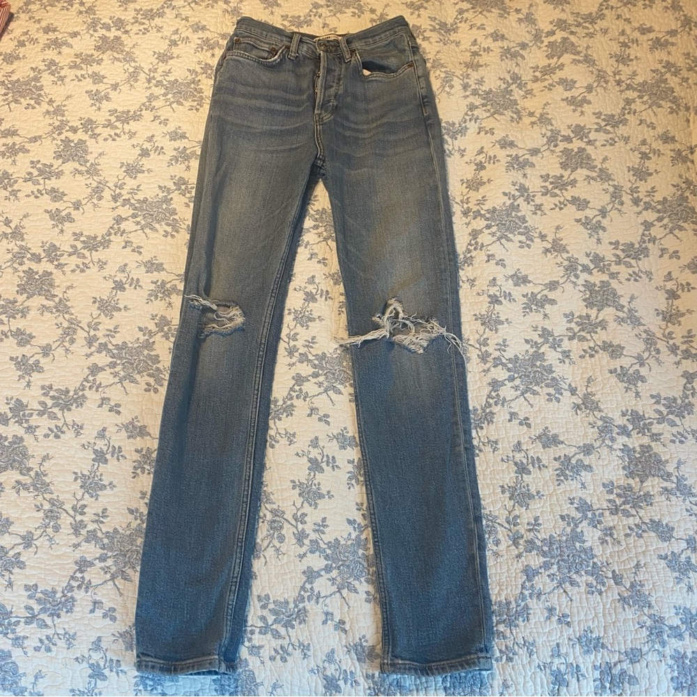Re/Done Ultra High-Rise Jean Fade Away Destroyed Size 25